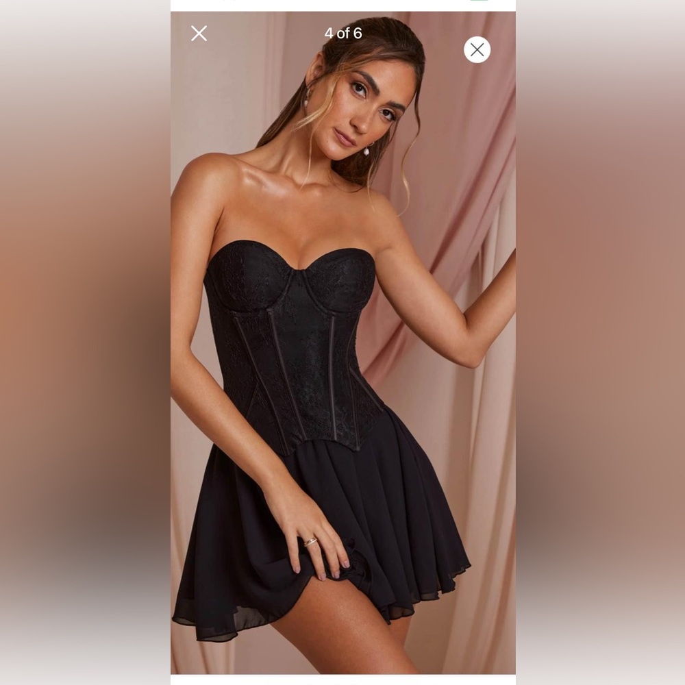 Oh Polly corset strapless mini dress